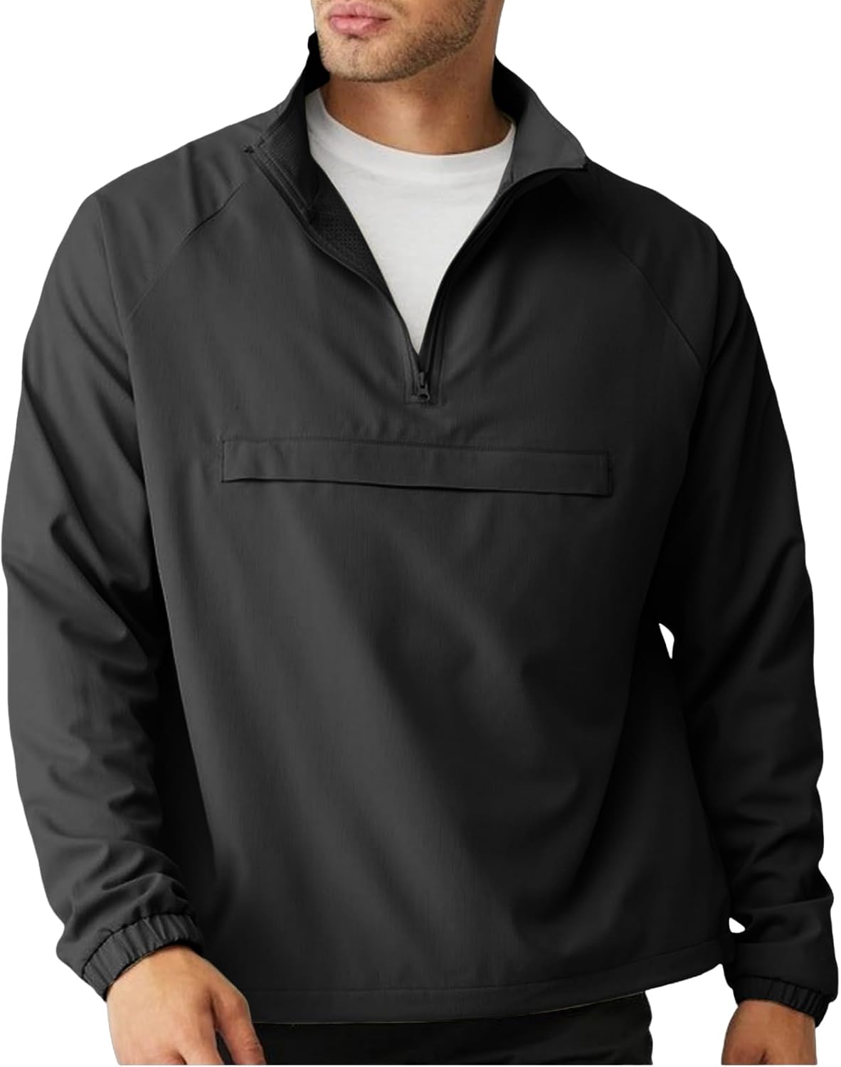 Men's Casual Quarter Zip Pullover-Athletic Lightweight Jackets Hiking Golf for Men Mock Neck with Pockets