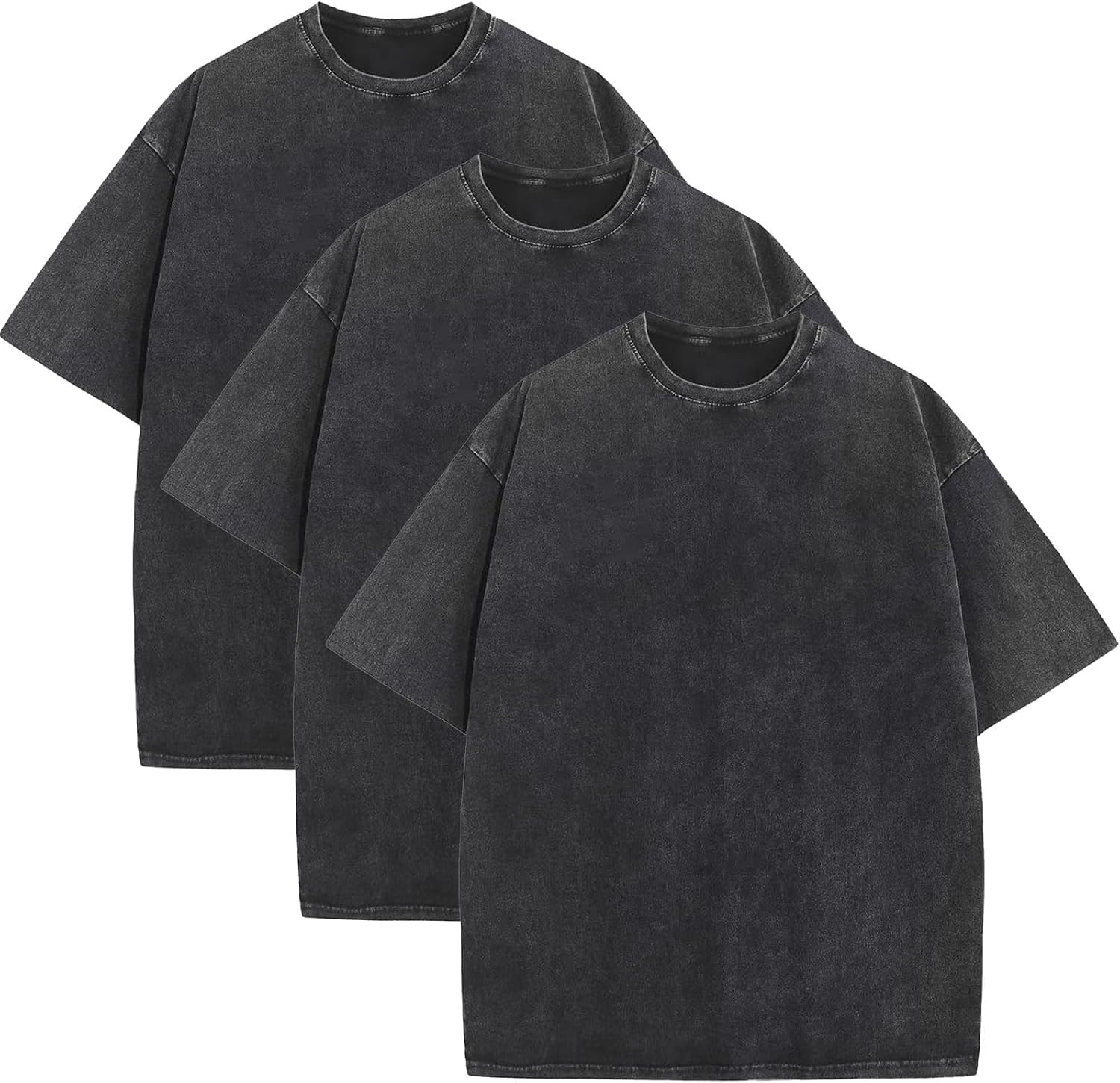 Men's Oversized Cotton T-Shirts Loose Fit Vintage Washed Tee Unisex Short Sleeve Casual Shirts Tops