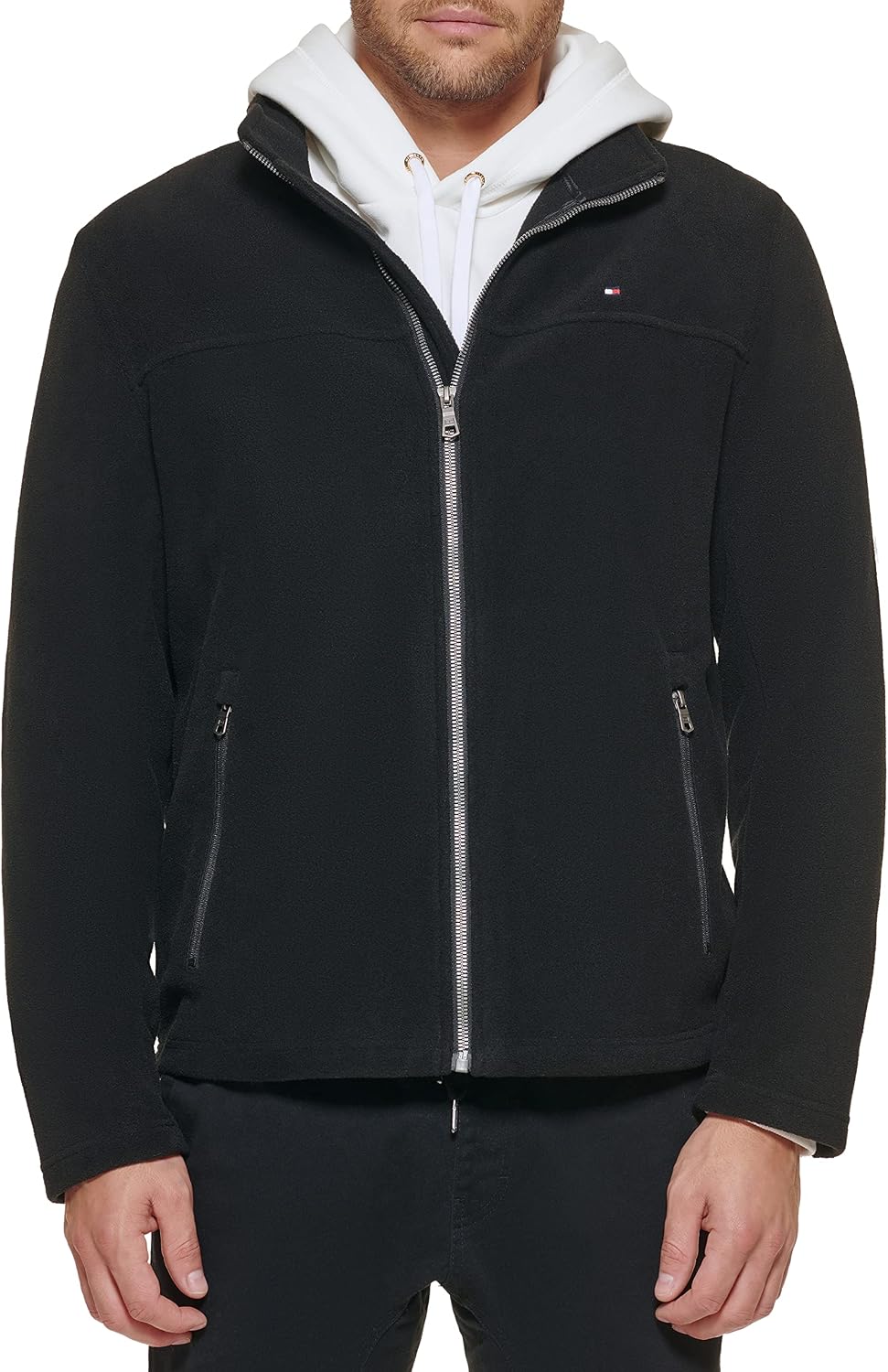 Men's Size Tall Classic Zip Front Fleece Jacket
