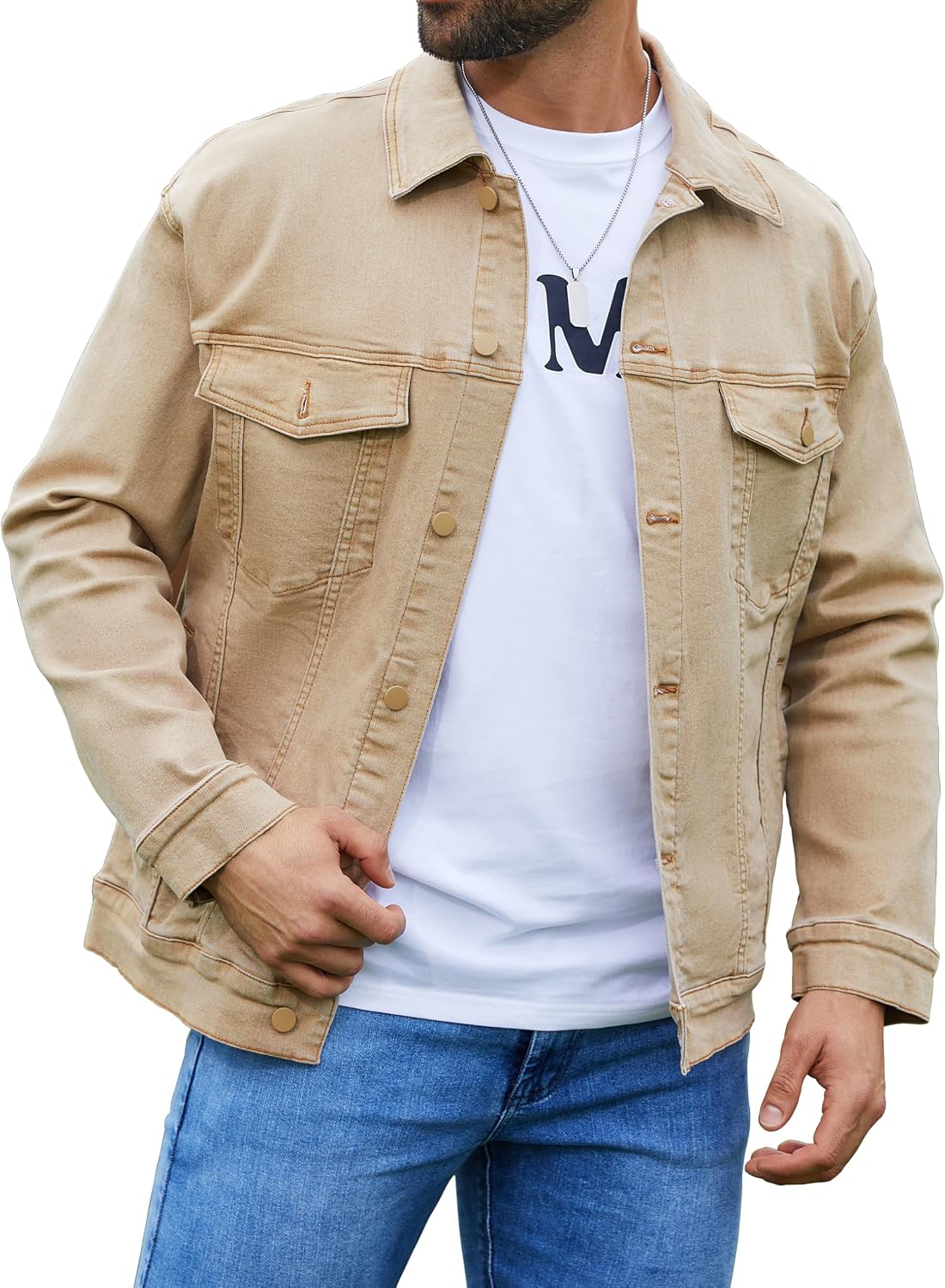 Denim Jackets for Men Trucker Jean Jacket Unlined Coats Spring Fall Outfits