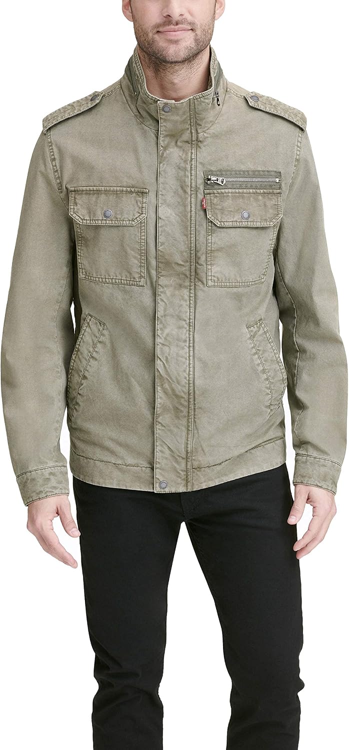 Men's Cotton Stand Collar Military Jacket