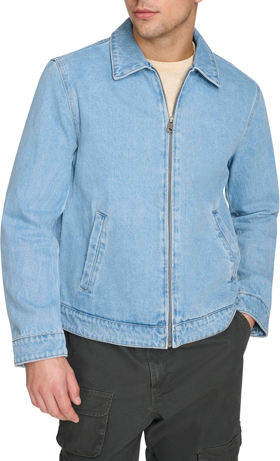 Men's Zip Front Denim Jacket